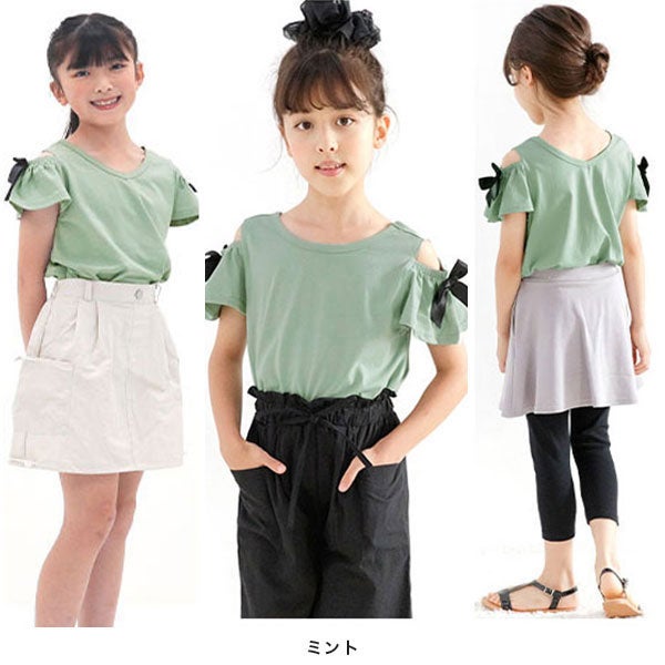 26年SS新色】オフショルダーリボントップス | 子供服Bee
