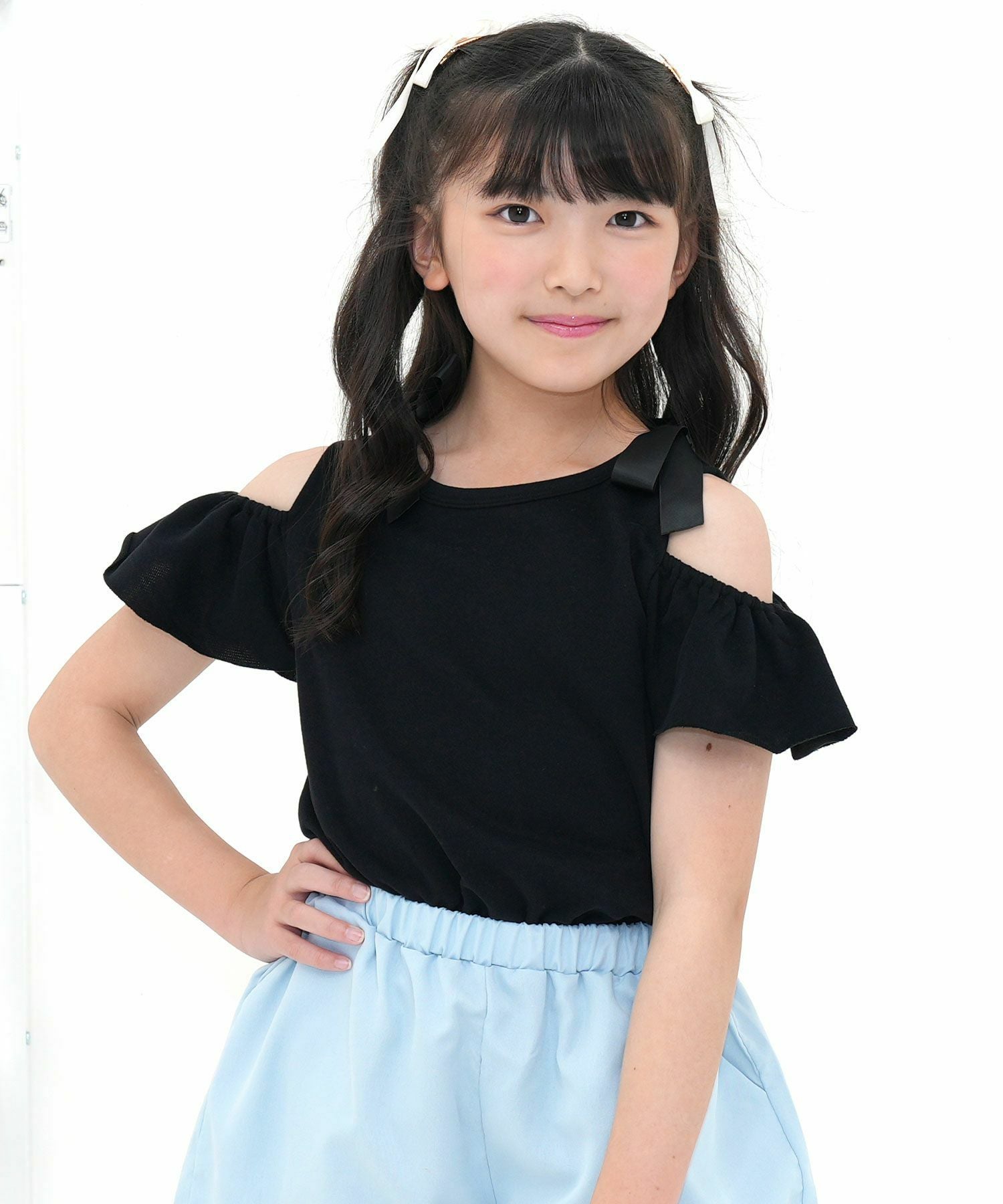 26年SS新色】オフショルダーリボントップス | 子供服Bee