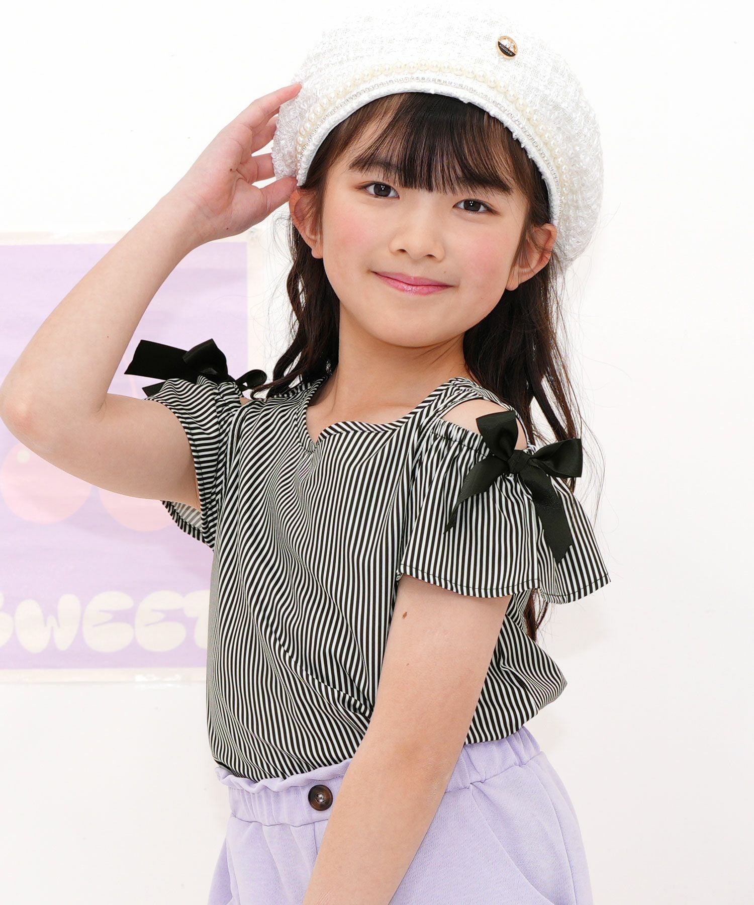 26年SS新色】オフショルダーリボントップス | 子供服Bee